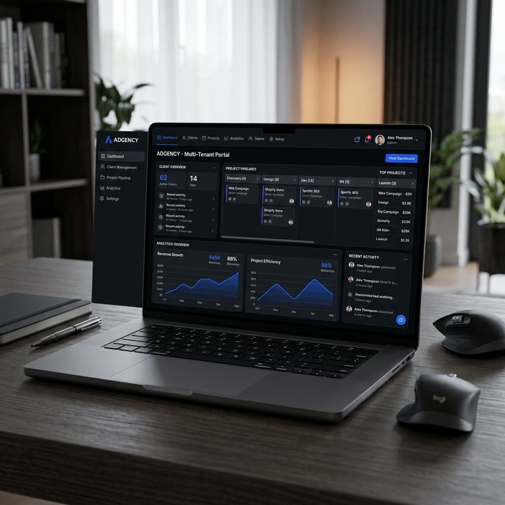Digital Agency Platform — case study mockup