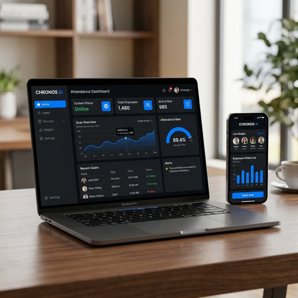 AI-Powered Attendance System — case study mockup